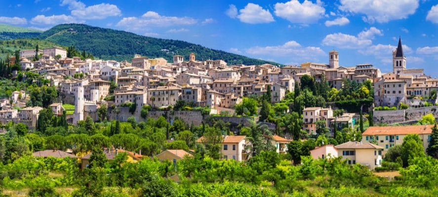 Spello-Panorama-Umbria-Monte Subasio-Ulivi-Pietra Rosa