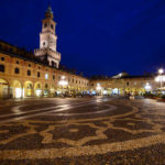 Le curiose leggende di Vigevano- Piazza ducale-notte-Torre del Bramante-