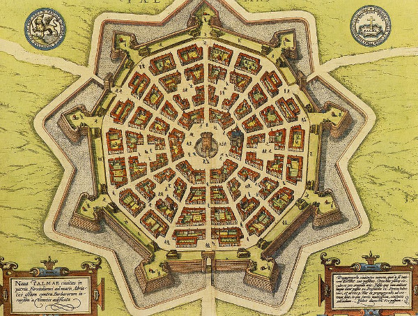 le leggende sulla costruzione della fortezza di Palmanova- Pianta Antica- Fortezza- Palmanova- Stella