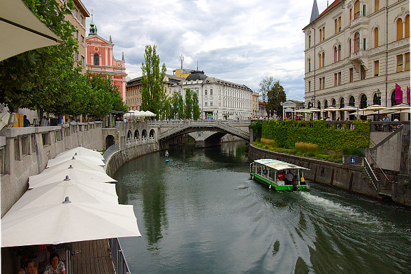 La verde Lubiana in un giorno- Triplo Ponte- Tromostovje- Ljubljanica- Battello