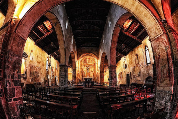 Chiesa di Santa Maria di Castello- Interno- Affreschi-Fisheye-