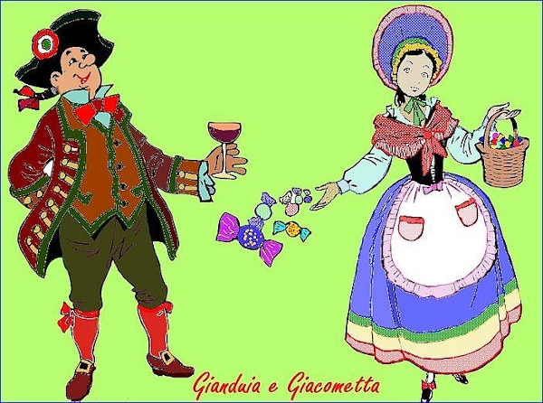 La vera storia di Gianduja e Giacometta- disegno- maschere carnevale- Carnevale di Torino