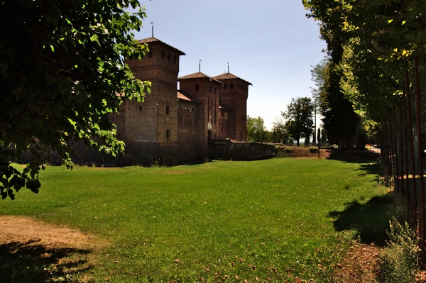 Visconti Castle of Cherasco-Square Towers-Bridge