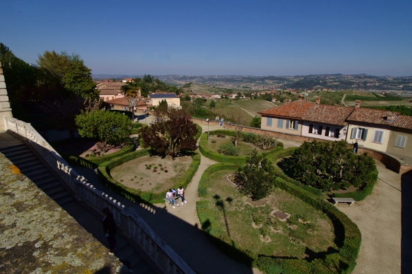 Visit to the Govone Castle - Italian garden - hanging garden - panorama of the Langhe