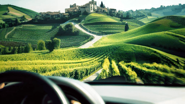 2 itinerari tra langhe roero e monferrato in auto-auto-colline-vigneti